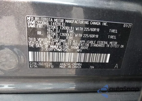 2021 Toyota Rav4 Hybrid Xse z USA, uszkodzony, nr VIN 2T3E6RFV7MW015821